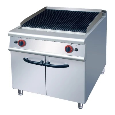 Commercial Gas Lava Rock Grill with Cabinet